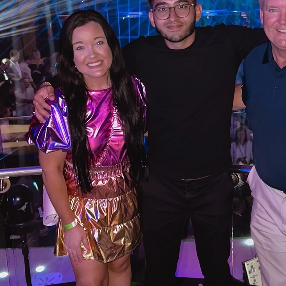 Pink/Purple Metallic Puff Sleeve Crop - Picture 2 of 2